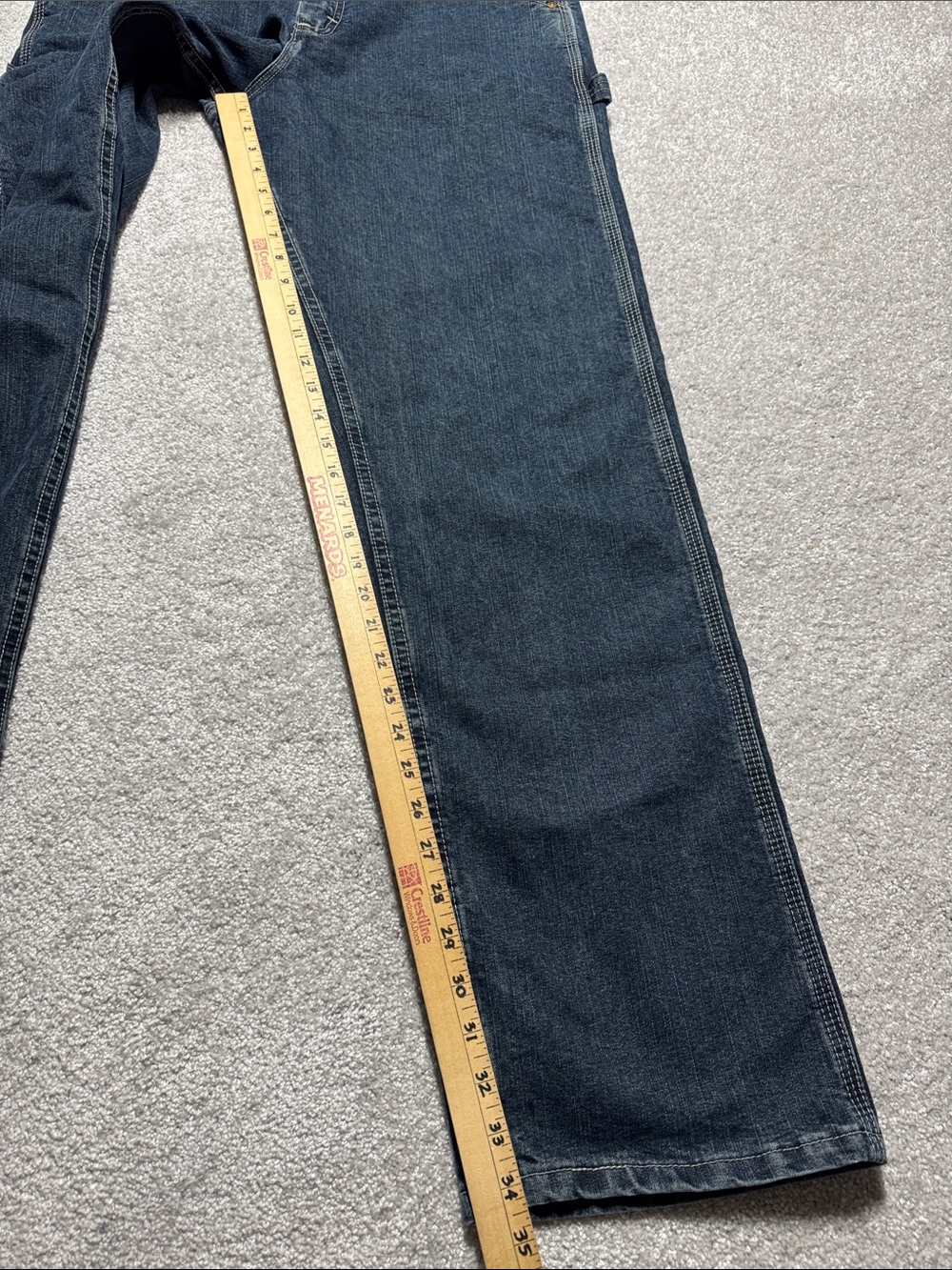 Lee Men's Relaxed Dark Blue Carpenter Jeans Size 34 x 34 Workwear - Picture 11 of 16